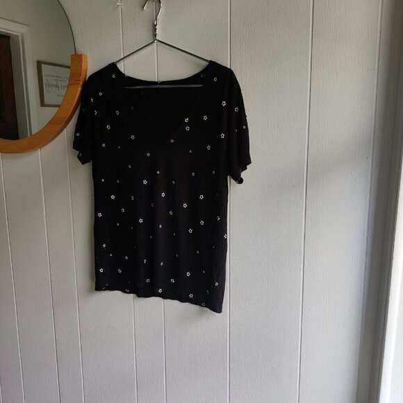 Rails Soft Tee in Black with emblazoned White Stars throughout.Short Sleeve Sz L - Picture 4 of 6